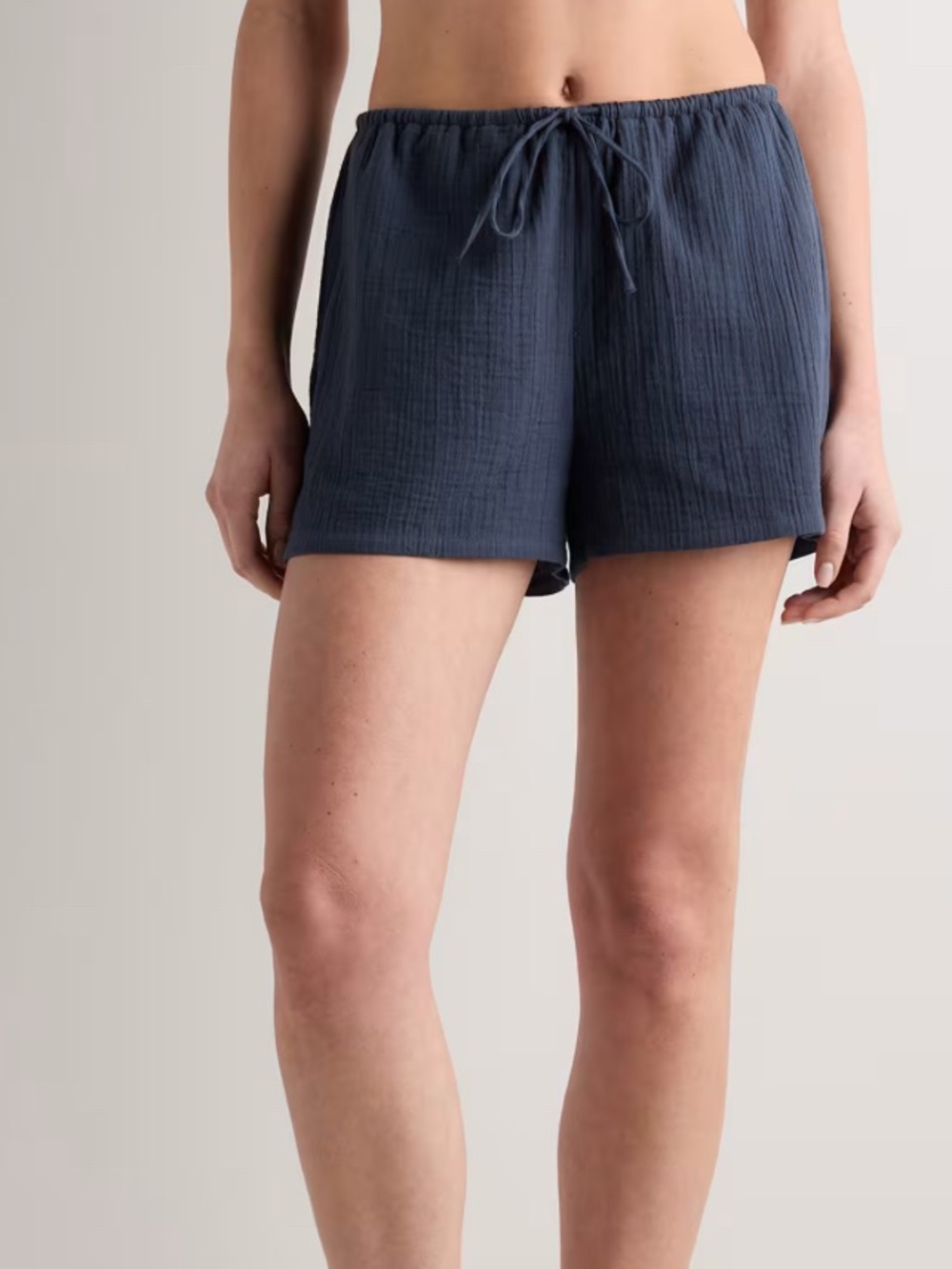 Quince 100% Organic Cotton Gauze Shorts  Indigo Blue
